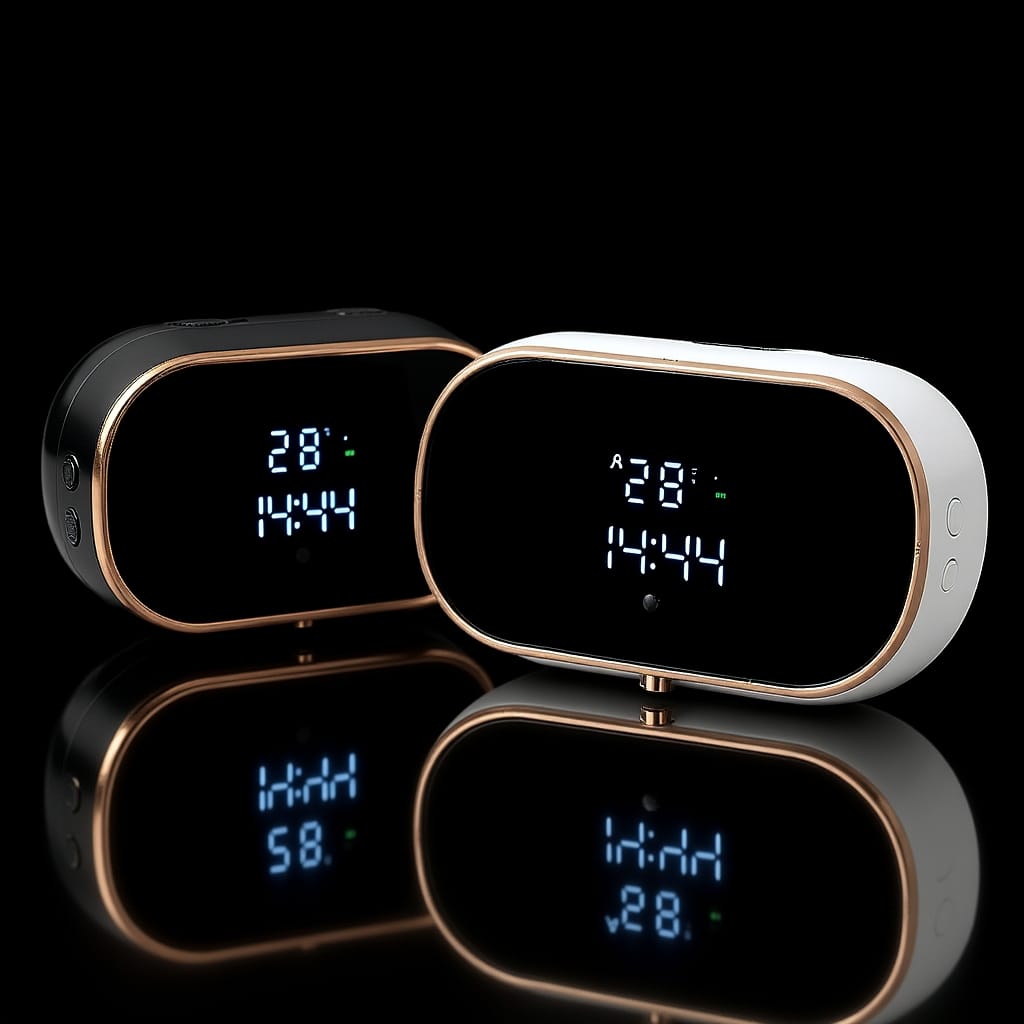 Luméa Foam & Soap Dispenserbs in black and white with digital display