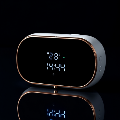 Luméa Foam & Soap Dispenserbs with modern digital clock display