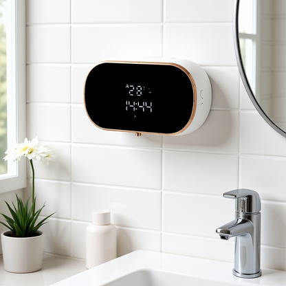 Luméa Foam & Soap Dispenserbs on modern bathroom wall